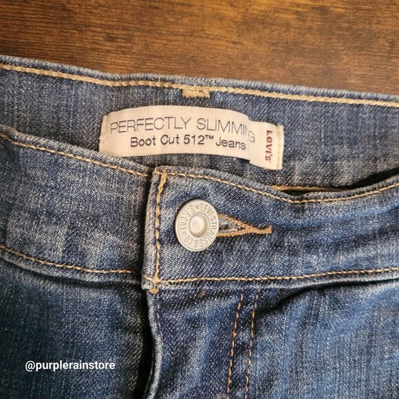 Vtg Levi's Jeans Sz 14 Perfectly Slimming 512 Bootcut High Rise Medium Wash Y2K - Picture 4 of 13